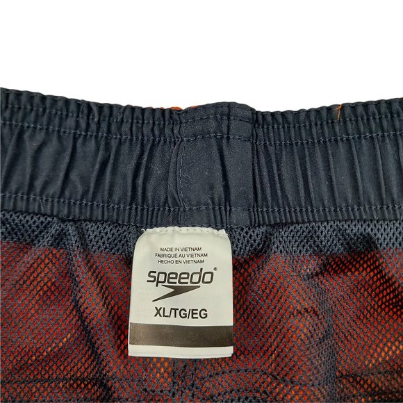 Speedo Trunks Elastic Waist Drawstring Pockets Mesh Navy Mens XL Summer Pool - Picture 9 of 9